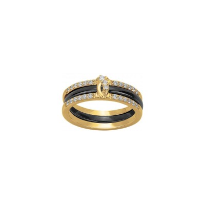 Bague Ceranity en plaqué or, céramique et oxyde de zirconium
