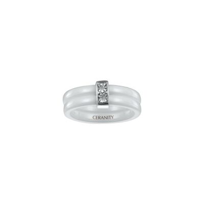Bague Ceranity en argent, céramique et diamant 0.01ct