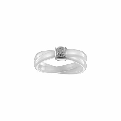 Bague Ceranity en argent, céramique et oxydes de zirconium
