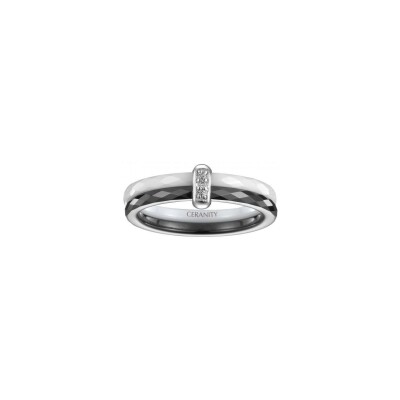 Bague Ceranity en argent, céramique et diamant