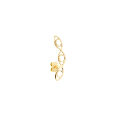 Mono boucle d'oreille Charlet Iris en or jaune, gauche