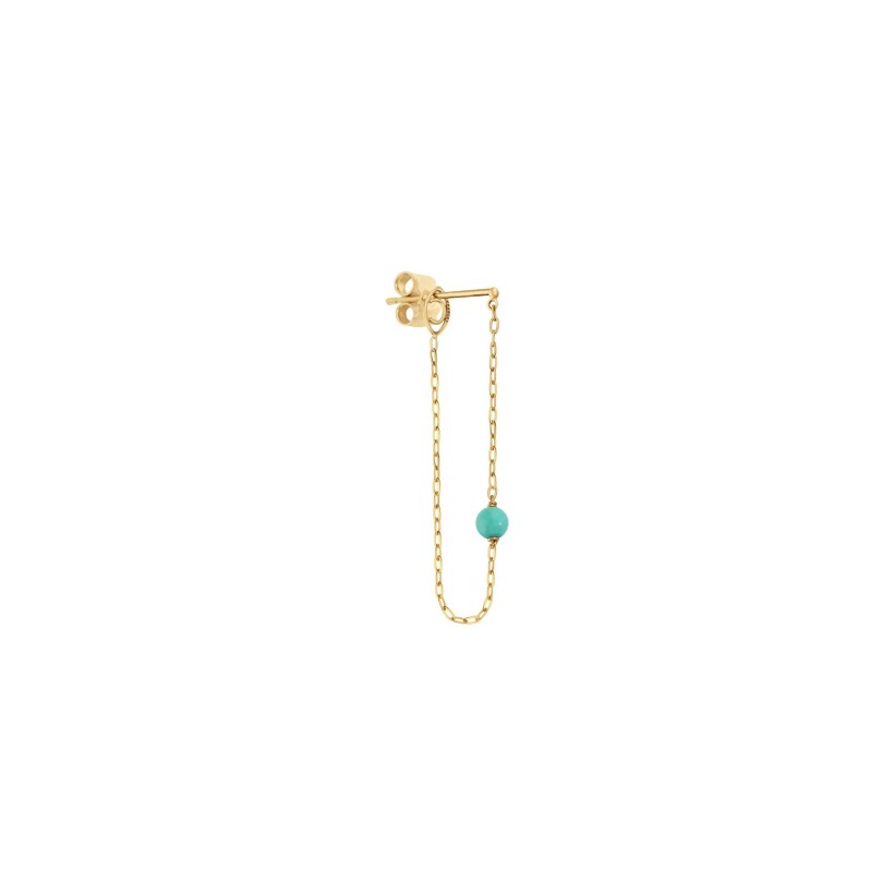 Mono boucle d'oreille Charlet Massilia colors en or jaune et turquoise