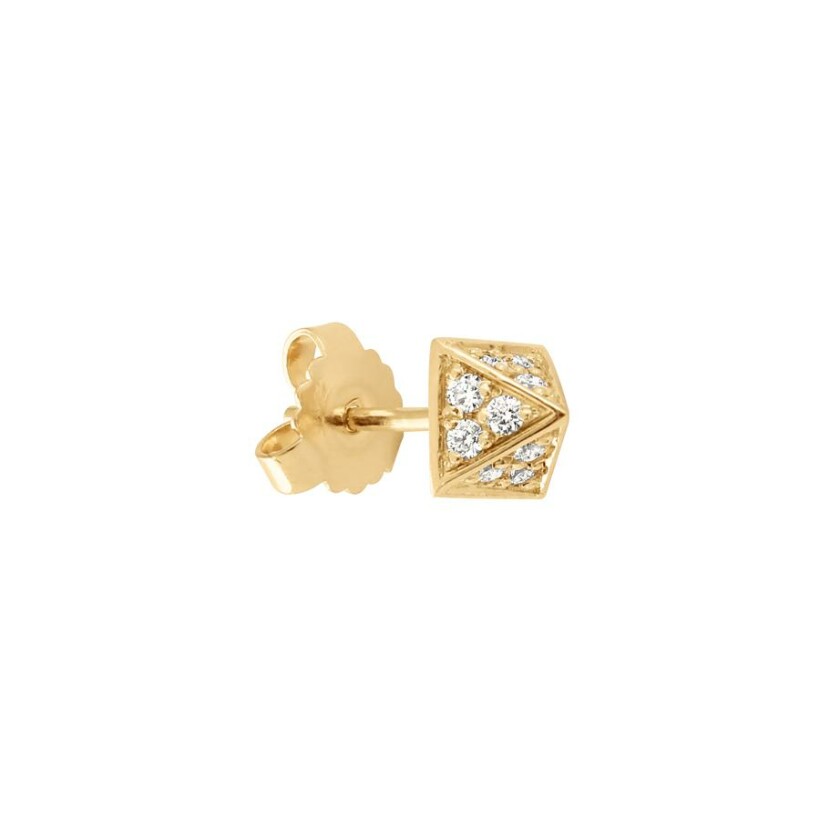 Mono boucle d'oreille Charlet Pyramide GM en or jaune et diamants