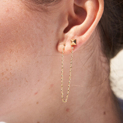 Mono boucle d'oreille Charlet Diamantée en or jaune