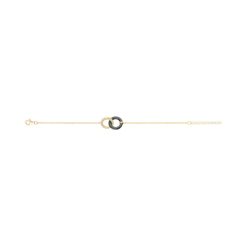 Bracelet Ceranity en plaqué or, céramique et oxydes de zirconium