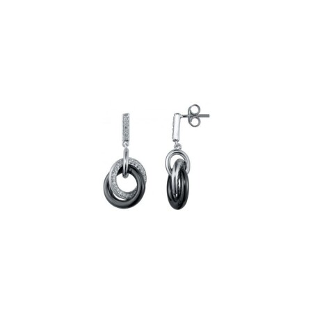 Boucles d'oreilles Ceranity en céramique, argent et oxyde de zirconium