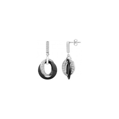 Boucles d'oreilles Ceranity en céramique, argent et oxyde de zirconium