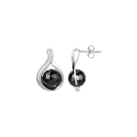 Boucles d'oreilles Ceranity en céramique, argent et oxyde de zirconium