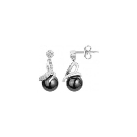 Boucles d'oreilles Ceranity en céramique, argent et oxyde de zirconium