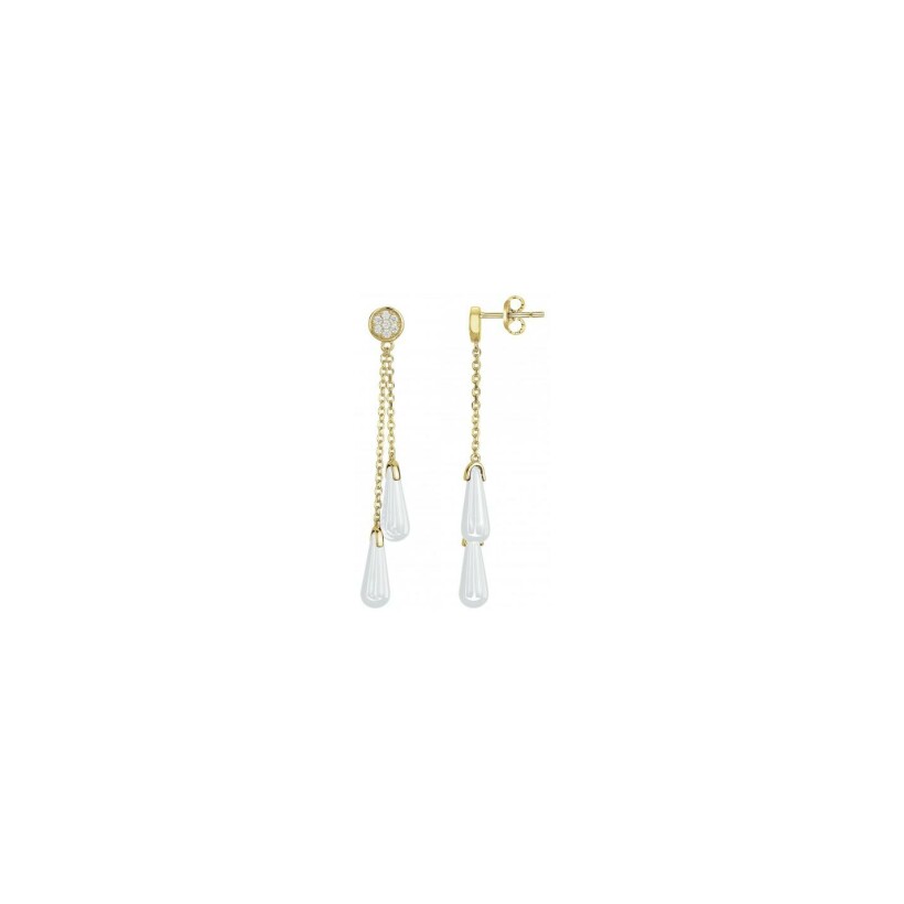 Boucles d'oreilles Ceranity en plaqué or, céramique et oxydes de zirconium