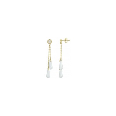 Boucles d'oreilles Ceranity en plaqué or, céramique et oxydes de zirconium