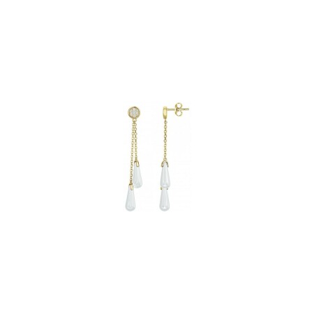 Boucles d'oreilles Ceranity en plaqué or, céramique et oxydes de zirconium