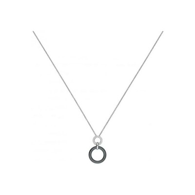 Collier Ceranity motif cercle en céramique, argent et oxyde de zirconium