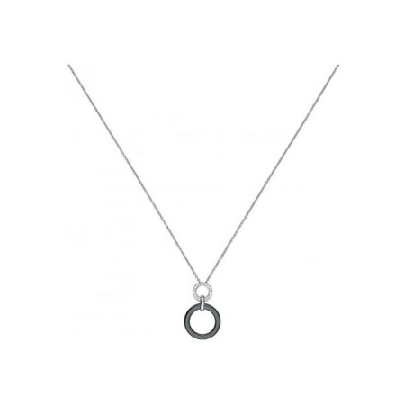 Collier Ceranity motif cercle en céramique, argent et oxyde de zirconium