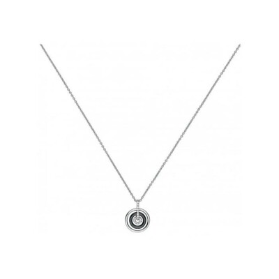 Collier Ceranity motif cercle en céramique, argent et oxyde de zirconium