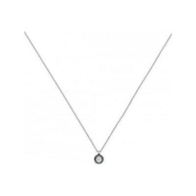 Collier Ceranity motif cercle en céramique, argent et oxyde de zirconium