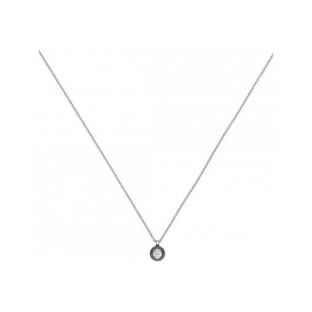 Collier Ceranity motif cercle en céramique, argent et oxyde de zirconium