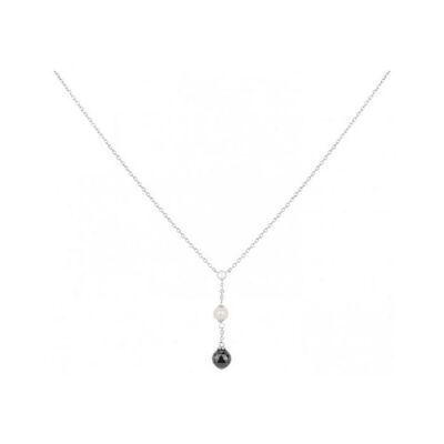 Collier Ceranity en céramique, argent et perle synthétique