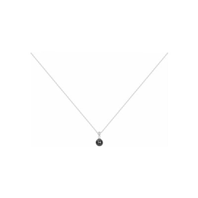 Collier Ceranity en argent, céramique noire et oxydes de zirconium