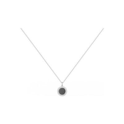 Collier mono-motif Ceranity en argent, céramique et oxydes de zirconium