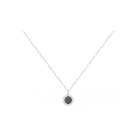 Collier mono-motif Ceranity en argent, céramique et oxydes de zirconium