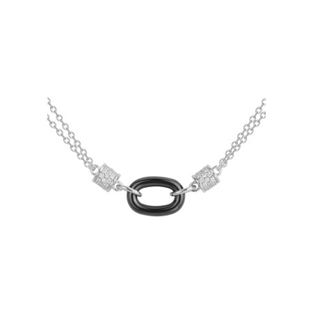 Collier Ceranity en argent, céramique noire et oxydes de zirconium