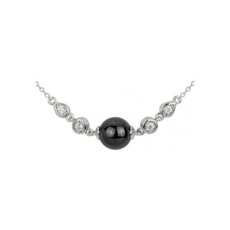 Collier Ceranity en argent, céramique noire et oxydes de zirconium