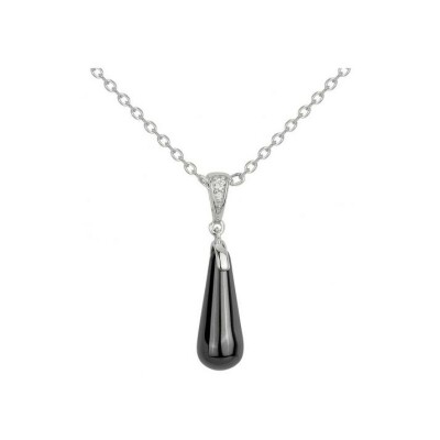 Collier Ceranity en argent, céramique noire et oxydes de zirconium