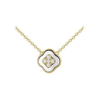 Collier Ceranity en plaqué or, céramique et oxydes de zirconium