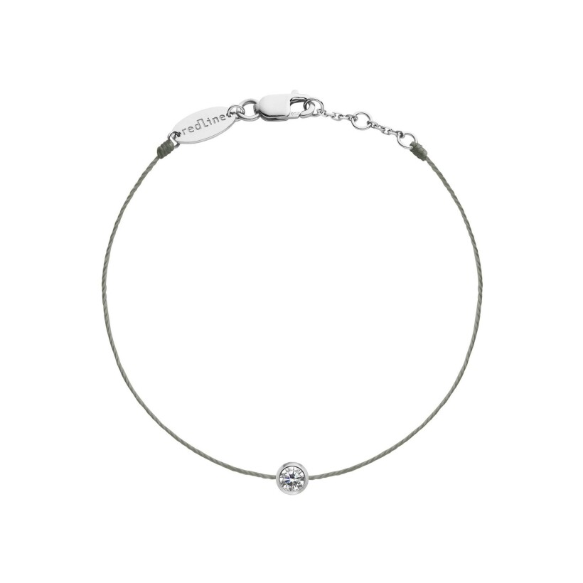 Bracelet RedLine Pure fil gris souris avec diamant 0.10 ct serti clos, or blanc