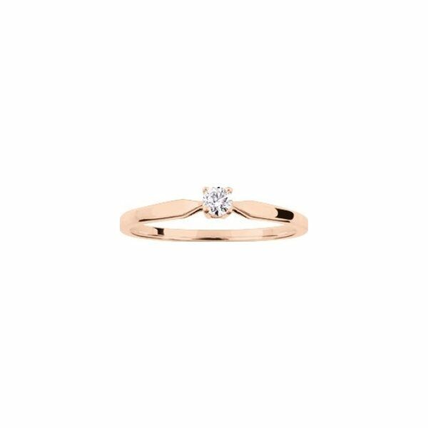 Solitaire en or rose et diamants de 0.10ct