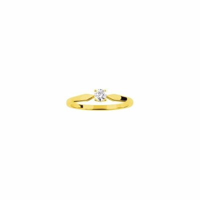 Solitaire en or jaune et diamant de 0.14ct