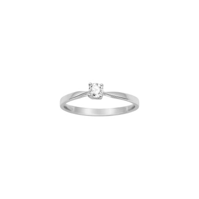 Solitaire en or blanc et diamant