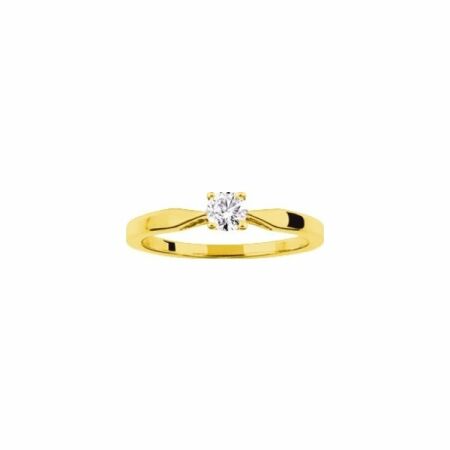 Solitaire en or jaune et diamants de 0.23ct