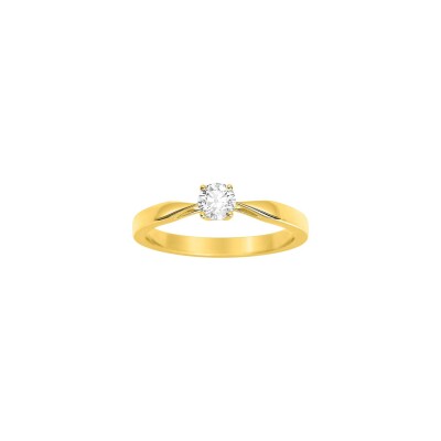 Solitaire en or jaune et diamant