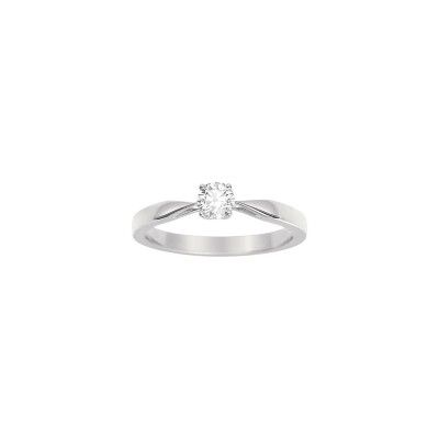 Solitaire en or blanc et diamant