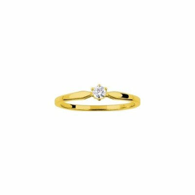 Solitaire en or jaune et diamant de 0.10ct