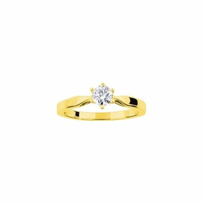 Solitaire en or jaune et diamant de 0.35ct