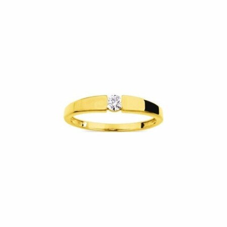 Solitaire en or jaune et diamant de 0.14ct