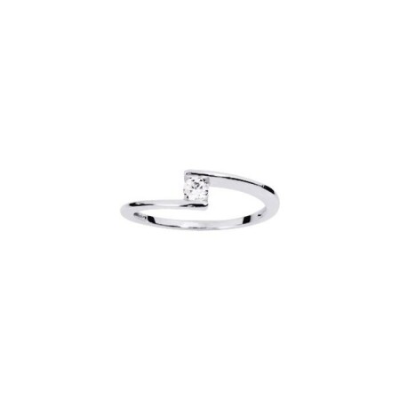 Solitaire en or blanc et diamant