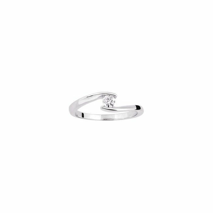 Solitaire en or blanc et diamant de 0.14ct