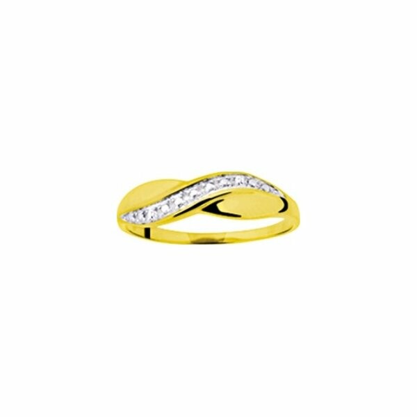 Bague en or jaune et diamants de 0.01ct