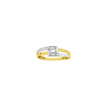 Bague en or jaune et diamants de 0.01ct