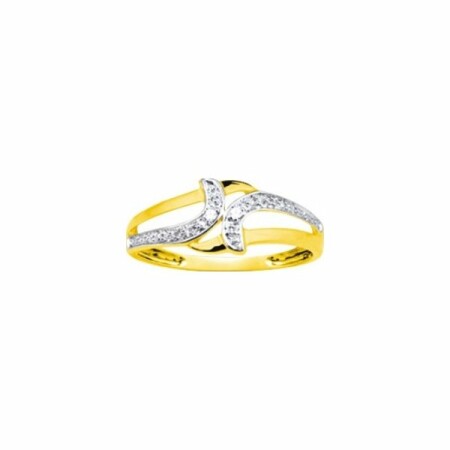 Bague en or jaune et diamants de 0.01ct