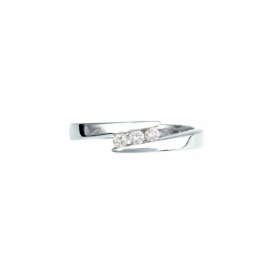 Bague en or blanc et diamants de 0.12ct