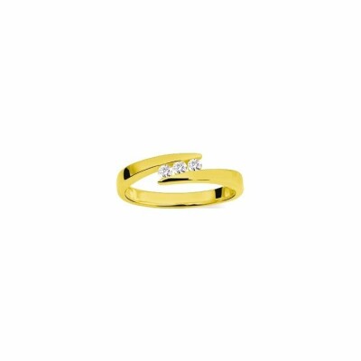 Bague en or jaune et diamants de 0.12ct