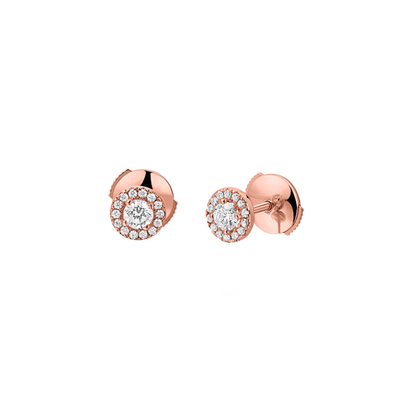 Boucles d'oreilles or et diamants taille brillant