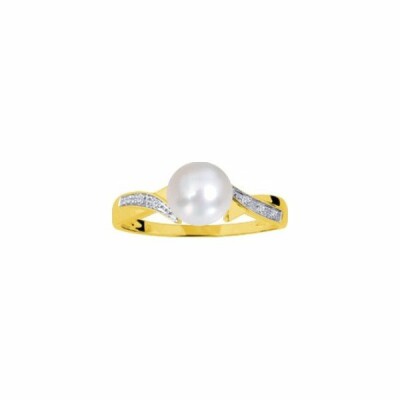 Bague en or jaune et perle d'eau douce