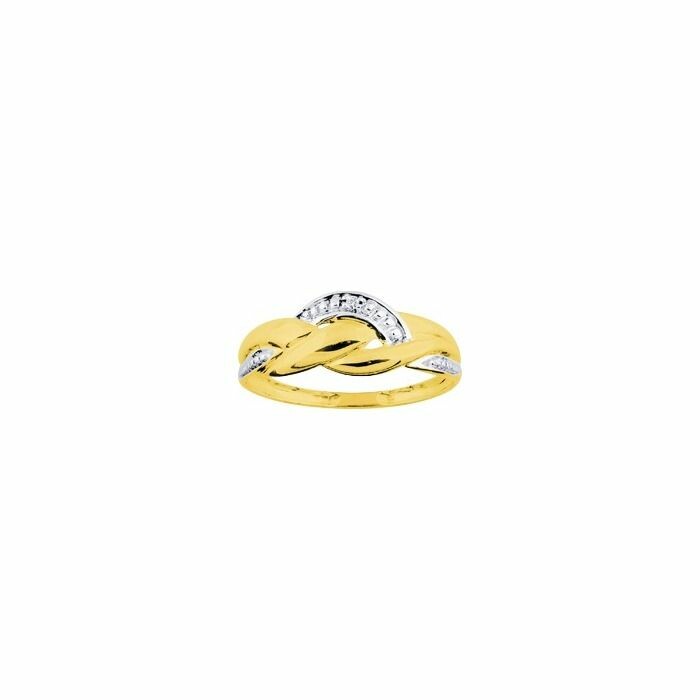 Bague en or jaune et diamants de 0.01ct