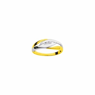 Bague en or blanc, or jaune et diamants de 0.06ct